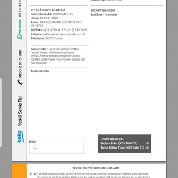 Beko Servis Fiyatında Son Dakika Sürpriziyle Mağduriyet Yaşadım