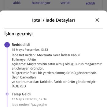 İade Edilen Ürünle İlgili Haksız Red Ve Yanıltıcı Davranış