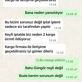 İptal Edilen Sipariş Ve Para İadesi Sorunu Yaşadık