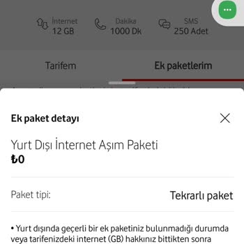 Vodafone Onayım Olmadan Ek Paket Yüklemiş Ve Faturam İki Katına Çıkmış