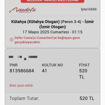 Sefer Saati Ve Fiyat Değişikliği Bilgilendirilmedi