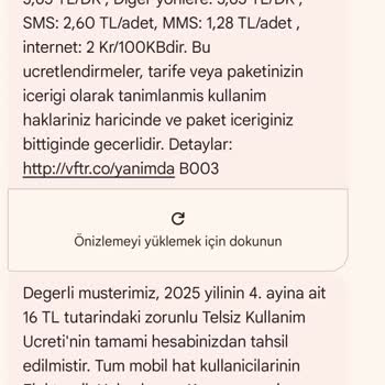 Vodafone Faturasız Hat Kullanıcılarına Uygun Paket Yükleme Ve Aşım Ücreti Sorunu