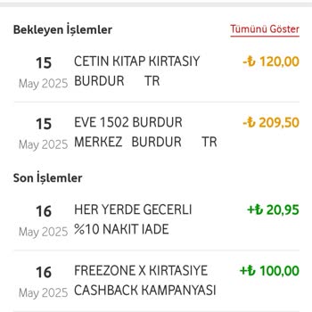 Vodafone Pay FreeZone Kozmetik Alışverişimde Cashback Sorunu