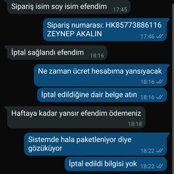 Abiye Siparişi İptal Edildi Ücret İadesi Yapılmadı