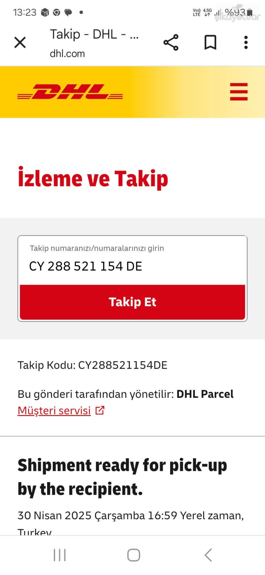 DHL DHL Hasn’t Delivered My Package for 35 Days and There’s No Tracking ...