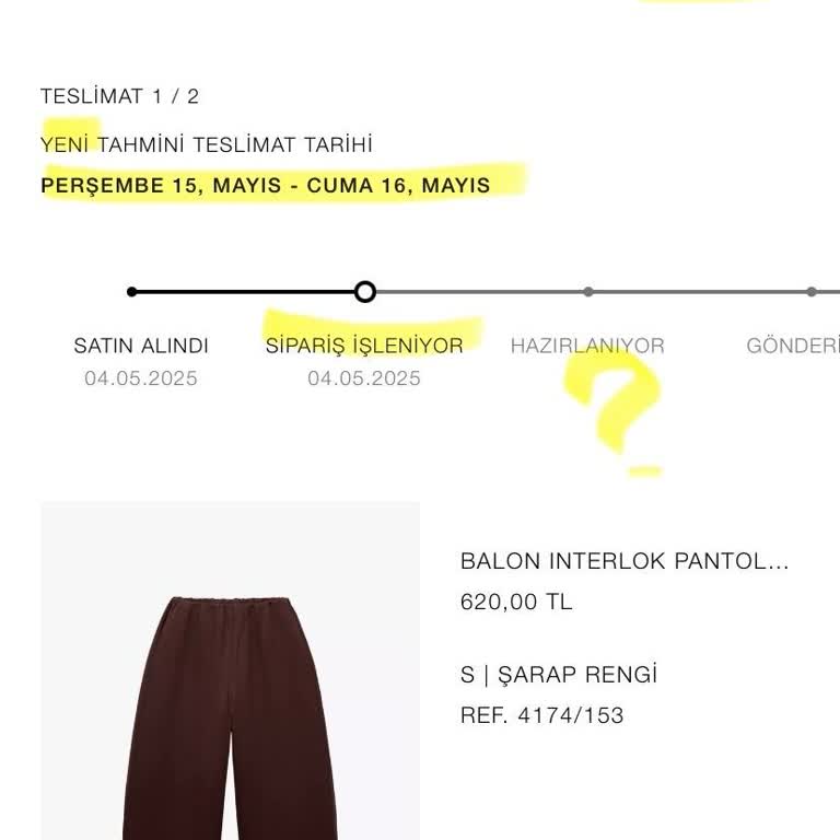 Zara Siparişim Teslim Edilmedi Ve İletişim Sorunu Yaşadım