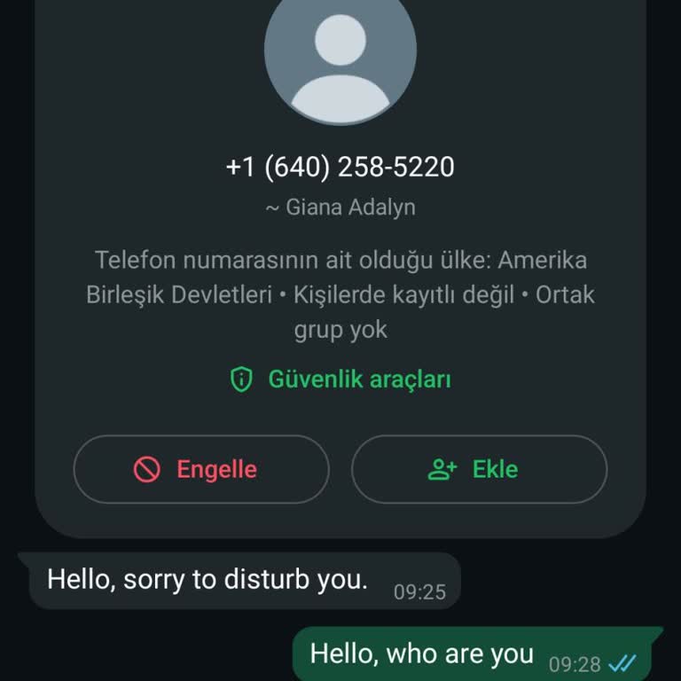 Yabancı Numaradan Gelen Mesaj Nedeniyle Güvenlik Endişesi Ve WhatsApp'a Sorumluluk Uyarısı