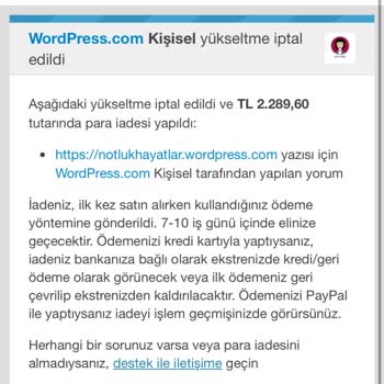 İptal Edilen İşlemin Ücreti Eksik İade Edildi, Kalan Tutar Bekletiliyor