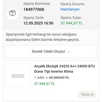 Siparişim Hazırlanıyor Görünüyor Kimseye Ulaşamıyorum Para İadesi İstiyorum