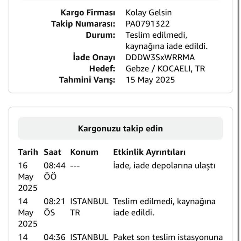 Siparişimin Teslimatı 5 Gündür Gecikti Ve Yetersiz Bilgilendirme Alıyorum