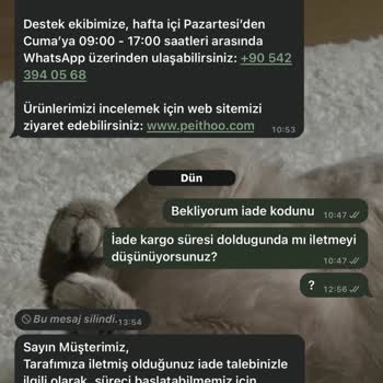 Peitho İade Talebim Yasal Haklarım Hiçe Sayılarak Reddedildi