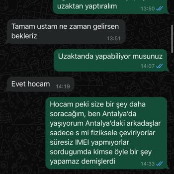 IMEI Uzatma İşleminde Yaşanan İletişim Problemi