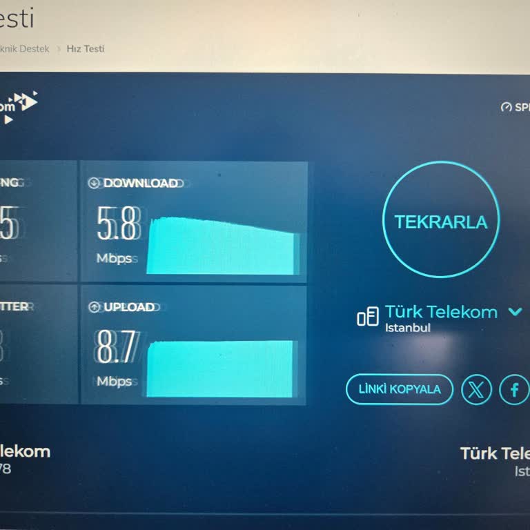 İstanbul'da 50 Mbps İnternet İçin Ödediğim Paraya Karşılık 4 Mbps Hız Ve Yetersiz Destek