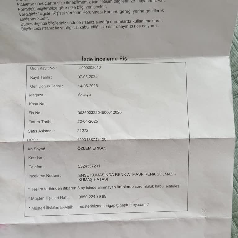 GAP Montta Renk Atması Ve Red Cevabı Şaşkınlığı