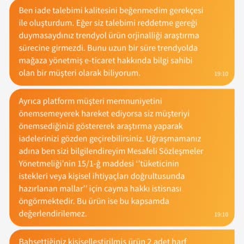 Kişiselleştirilmiş Ürün İadesinde Mağduriyet Ve Uzayan Süreç