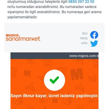 Migros'tan Yapılan Alışverişte İade Sorunu ve İletişim Eksikliği
