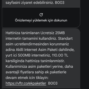 İstemediğim Aşım Paketi Defalarca Hattıma Yüklendi