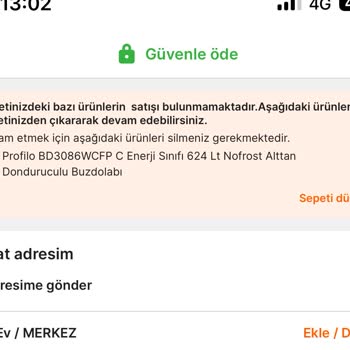 Stokta Var Görünen Buzdolabı Ödeme Aşamasında Sepete Eklenemiyor, Güvenim Sarsıldı