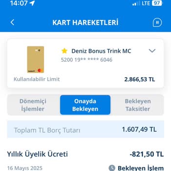 Denizbank Kart Aidatı Haksız Yere Alındı İadesini İstiyorum