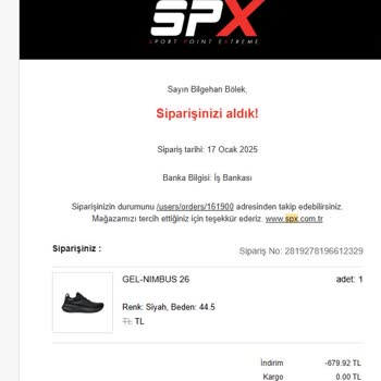 Asics Ayakkabıda Erken Yıpranma Ve SPX Müşteri Hizmetlerine Ulaşamama Sorunu