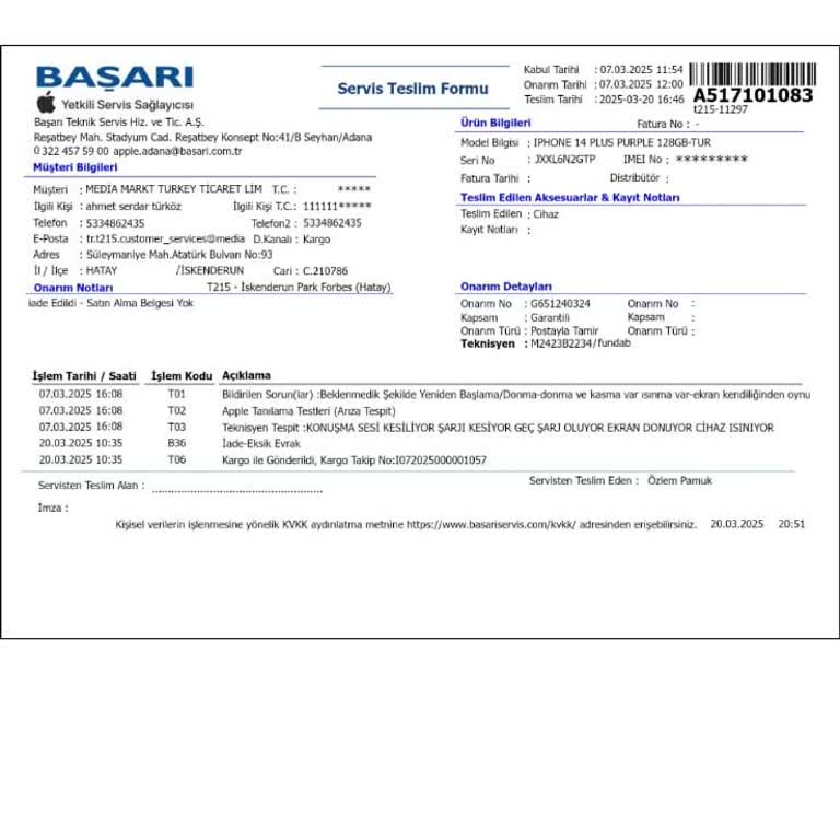 Arızalı Apple Telefon Ve Uzayan Servis Süreci