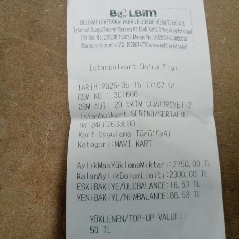 AKBİL Yükleme Makinesi 200 TL'yi 50 TL Olarak Yükledi, Şikayetim Sonuçsuz Kaldı