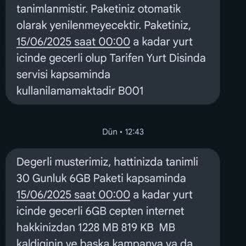 Ek İnternet Paketim Bir Saatte Tükendi, Mağduriyetim Giderilmedi