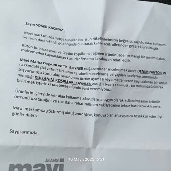 Mavi Jeans Pantolonun Rengi Aktı, Müşteri Hatası Denildi Şaşkınım