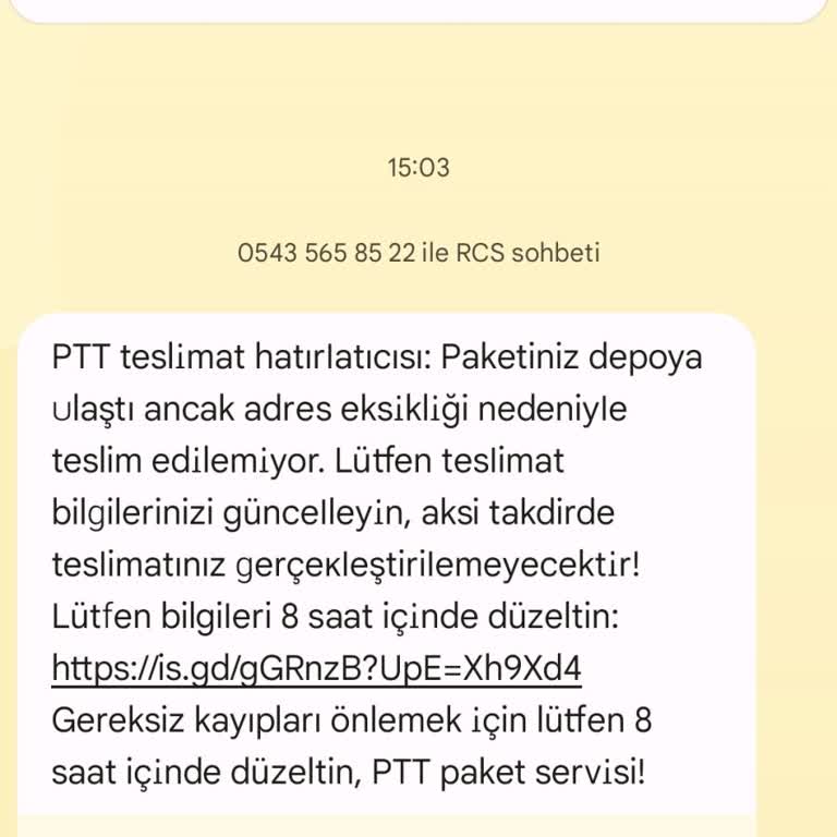 PTT Adıyla Sahte Kargo Mesajı Ve Kişisel Veri Güvenliği Endişesi
