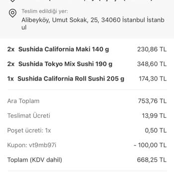 Bozuk Sushi Siparişi Ve Müşteri Hizmetlerine Ulaşamama