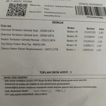 Siparişimdeki Ürünler Defolu Ve Yanlış Renk Geldi