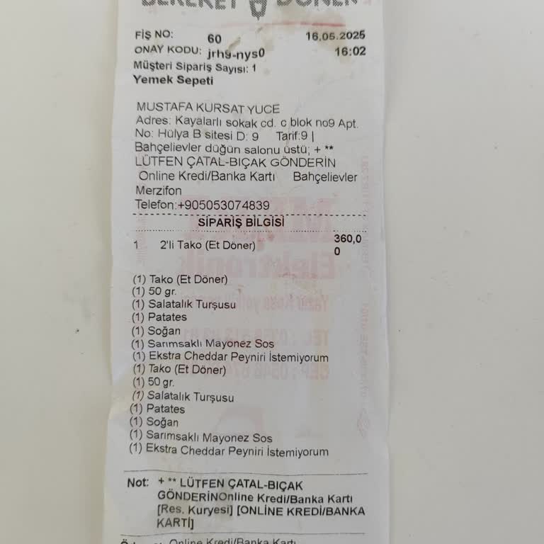 Siparişim Geç Ve Soğuk Geldi, Müşteri Hizmeti Yetersizdi