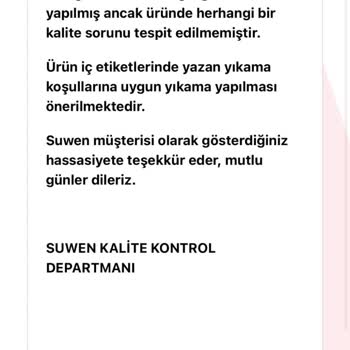 Suwen Aynı Özellikteki Pijama Takımlarında Farklı Değişim Kararı ve Yetersiz Açıklama