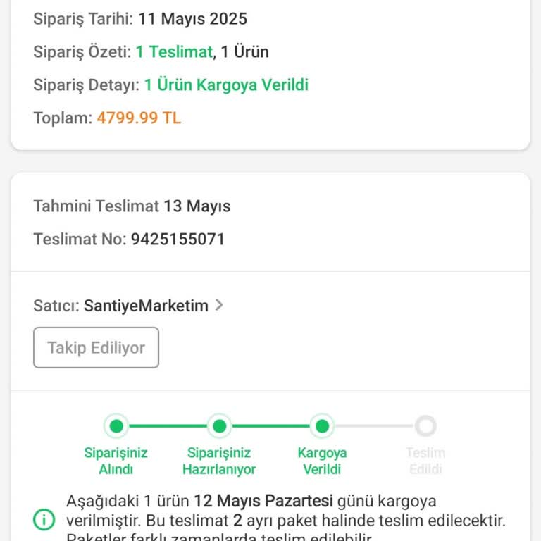 Eksik Gelen Ürün Ve İletişim Sorunu