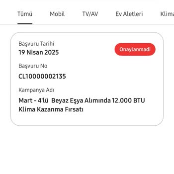 Kampanya Şartları Sağlanmasına Rağmen Klima Hediyesi Gönderilmedi