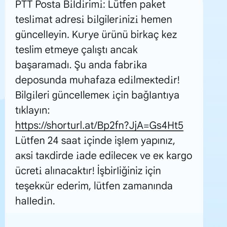 Sahte PTT Mesajları İnsanları Yanıltıyor, Önlem Alınmalı