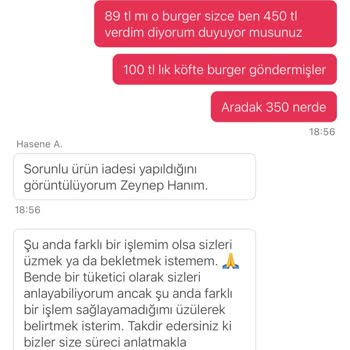 Yemeksepeti'nden Eksik Ve Soğuk Gelen Menüye Yetersiz Para İadesi