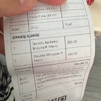 Yemeksepeti'nden Eksik Ve Soğuk Gelen Menüye Yetersiz Para İadesi