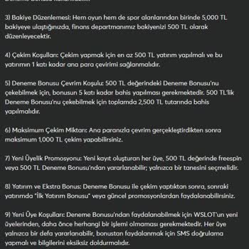 Bonus Hakkım Verilmiyor, Ek Şartlar Sunuluyor