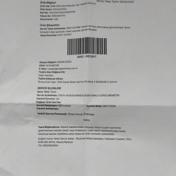 Serviste Çözülmeyen Arıza Ve İlgisiz Müşteri Hizmetleri