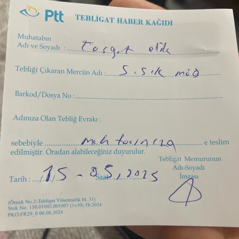 PTT Kargo Teslimatında Evdeyken Haber Kağıdı Bırakılması Mağduriyet Yaratıyor