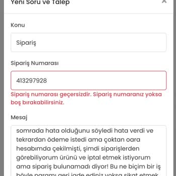 Çekilen Paranın İadesi Ve Sipariş İptali Sorunu