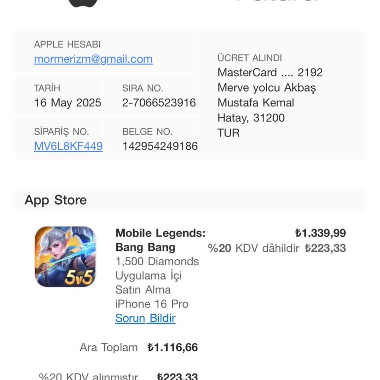 Mobile Legends Oyun İçi Satın Alma Sonrası Elmaslar Hesabıma Geçmedi
