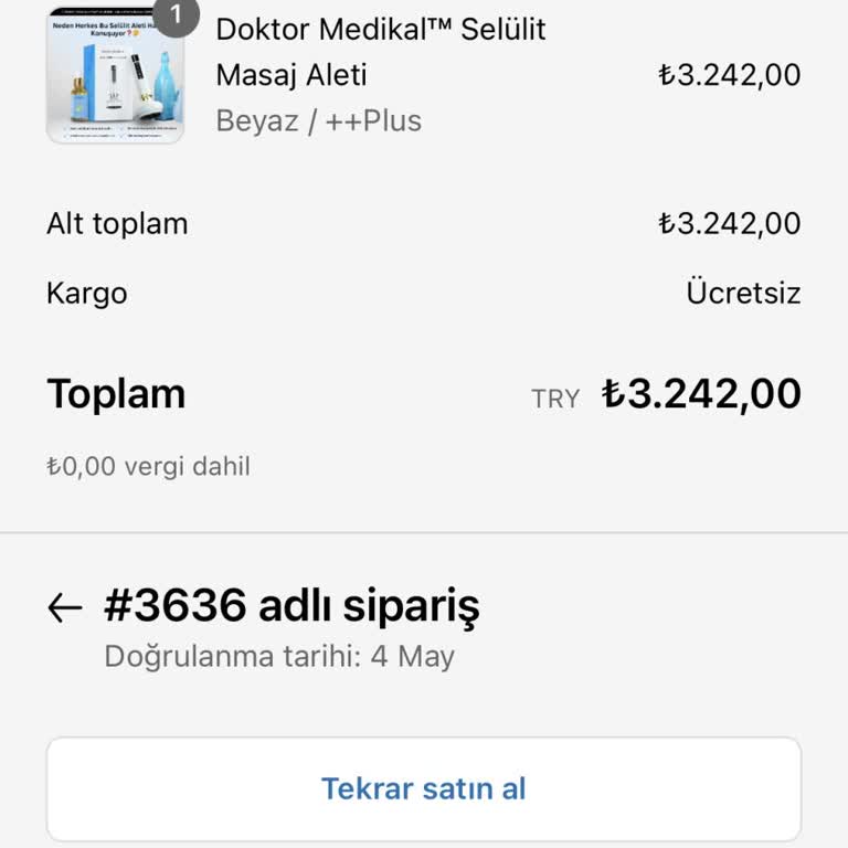 Masaj Aleti Siparişim Ulaşmadı Ve İletişim Kuramıyorum