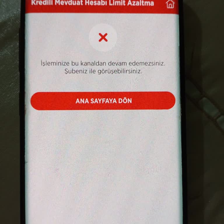 KMH Limitini Düşürmek İçin Şubeye Gitmek Zorunda Bırakıldım