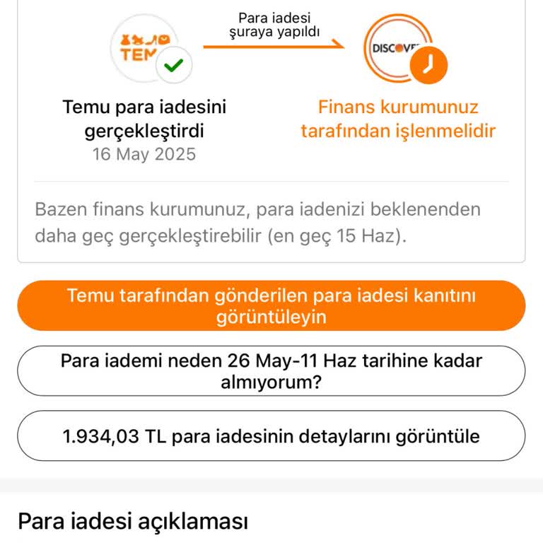 Temu'da Geciken Para İadesi Mağduriyeti