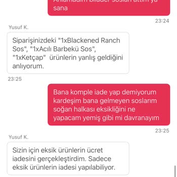 Eksik Sipariş Ve Yetersiz İade Süreci Nedeniyle Yaşanan Mağduriyet