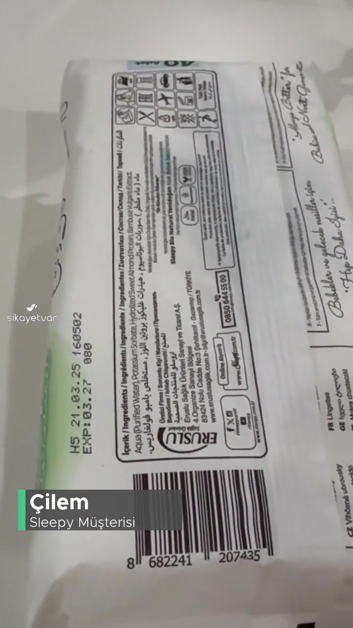 Sleepy Bio Natural Islak Mendili Küf Ve Ağır Koku Problemi videonun kapak resmi