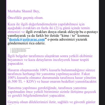 Getir Araç Kiralama Sonrası Kaza Ve Belirsiz İade Süreci
