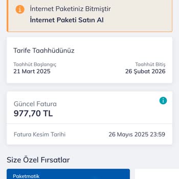 Kullanmadığım Ek Ücretler Ve Hızla Tükenen İnternet Paketleri!
